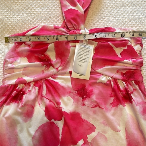 Grace Karin Criss Cross Halterneck Flowly A Line Maxi Dress in Pink Watercolour‎ - Picture 8 of 9